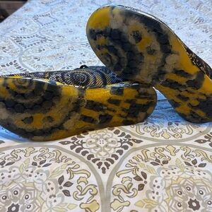 Yellow and Black Patterned Sneakers